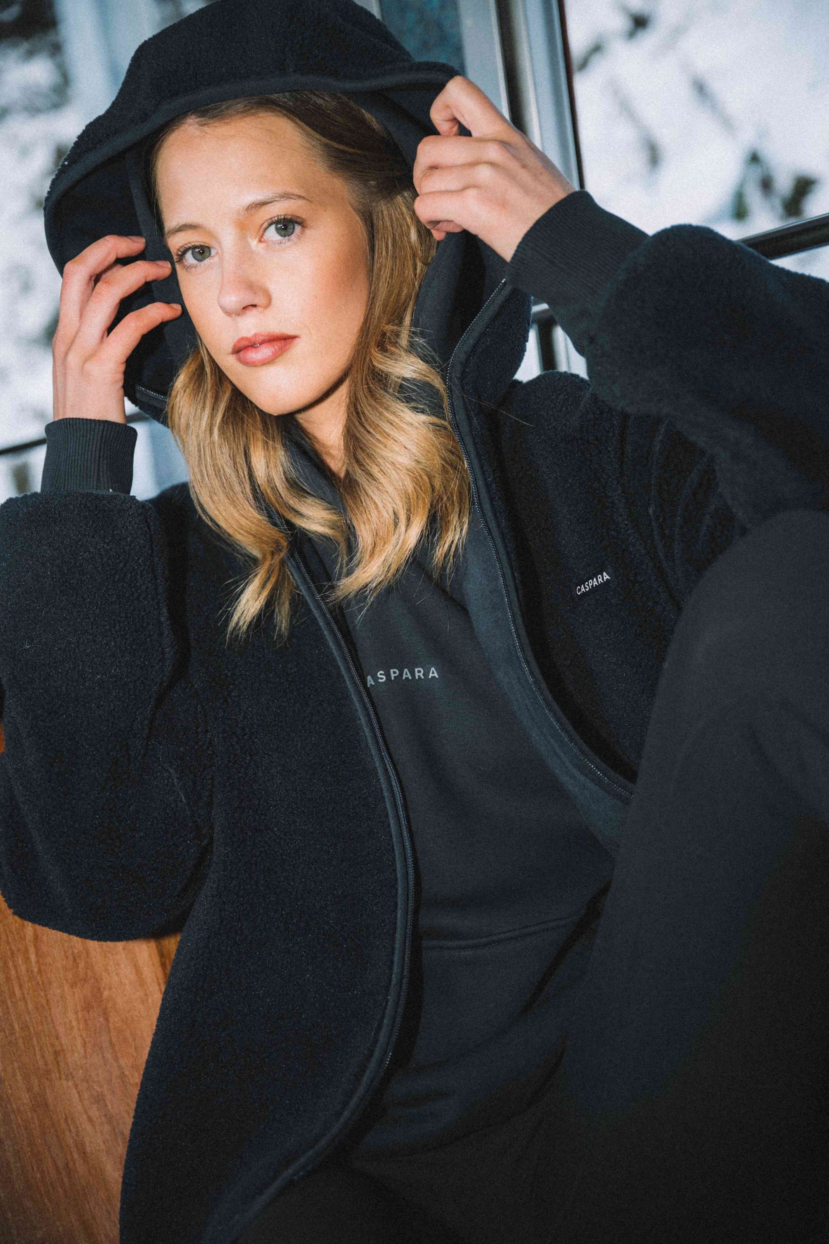 W. Cloudfleece™ Jacket w. hood - Navy